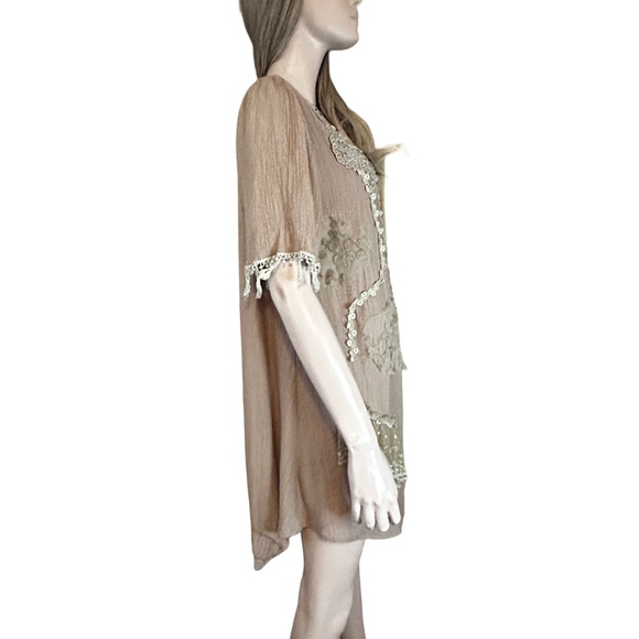 Pretty Angel Bohemian Dress Tunic Shift Lace Unique Grunge Floral Embroidery - Picture 6 of 15